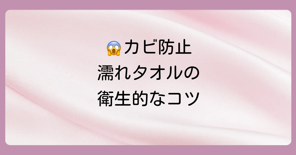 カビを防ぐ!衛生的な濡れタオルの正しいやり方