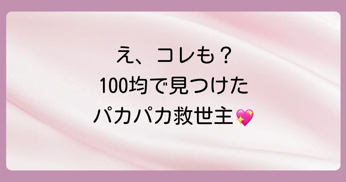コンビニだけじゃない!100均で揃う優秀パカパカ対策グッズ