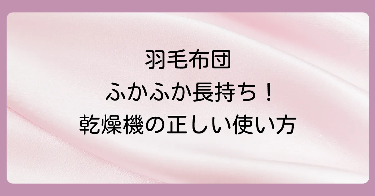 羽毛布団をしまう前に布団乾燥機は正解？正しい使い方と注意点で来年もふかふか！