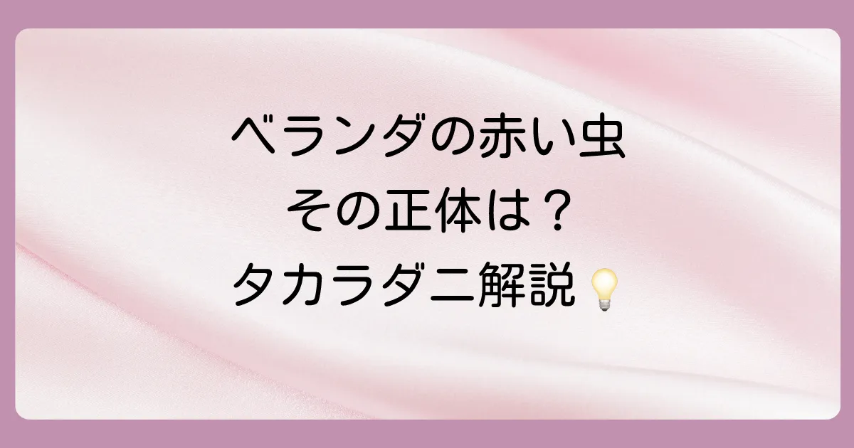 その赤い細長い虫、正体は「タカラダニ」かもしれません