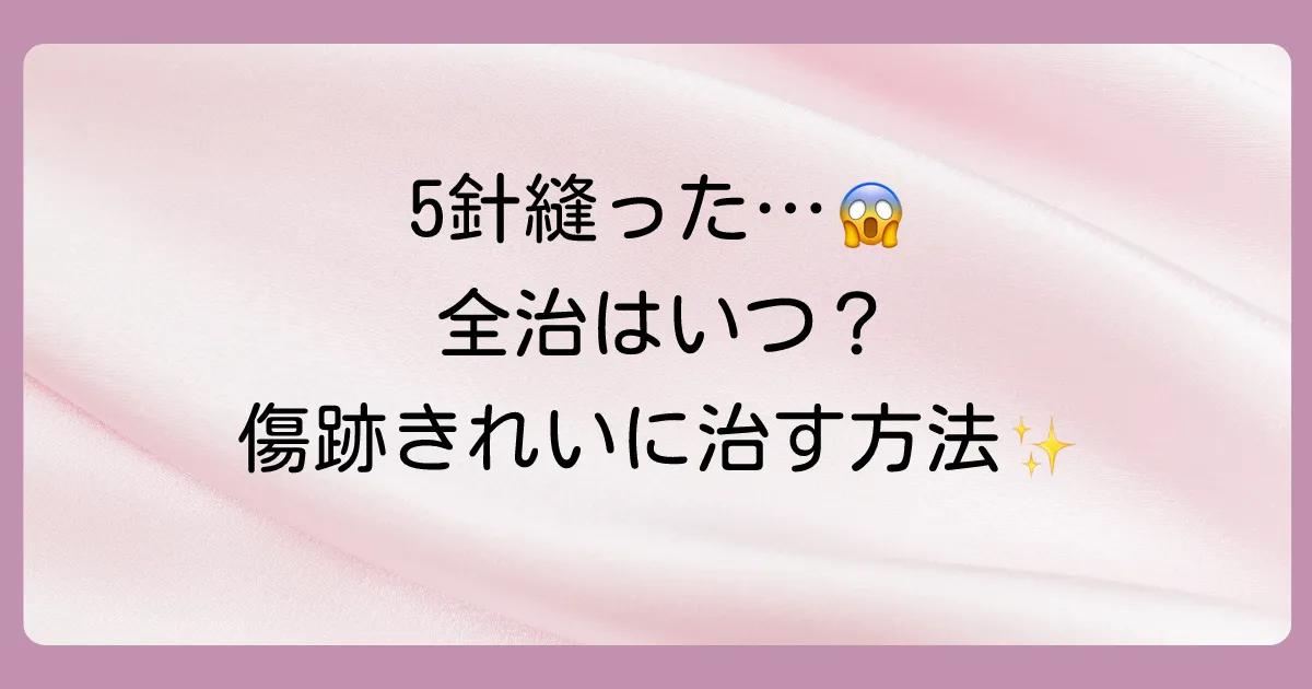 【体験談】5針縫う怪我の全治期間は？抜糸までの日数と傷跡をきれいに治す方法を解説