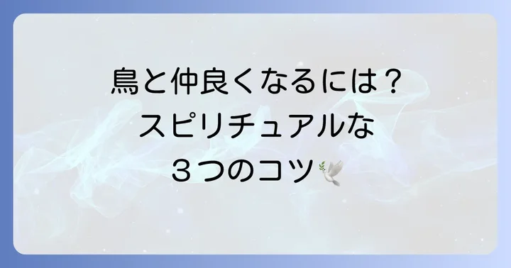 もっと鳥と仲良くなりたい！鳥に好かれるためのスピリチュアルな方法