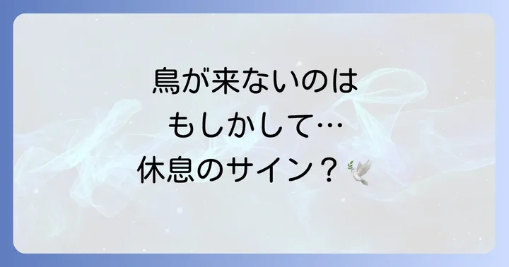 逆に鳥が寄ってこない…スピリチュアルな意味はある？