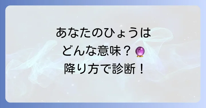 【状況別】ひょうの降り方で変わるスピリチュアルメッセージ