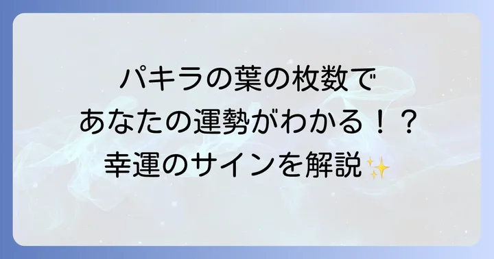 【枚数別】パキラの葉が持つスピリチュアルな意味
