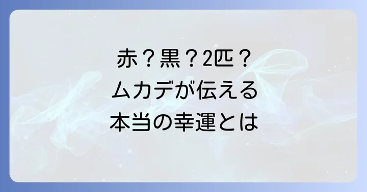 【状況・色別】ムカデが伝えるスピリチュアルな意味の違い