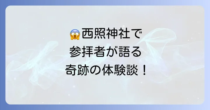 参拝者が語る西照神社での不思議な体験談