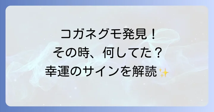 【状況別】コガネグモからのメッセージを読み解く