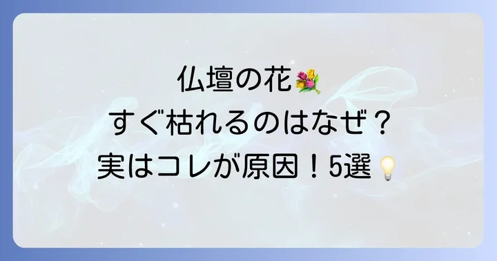 スピリ-チュアルだけじゃない!仏壇の花がすぐ枯れる現実的な5つの原因