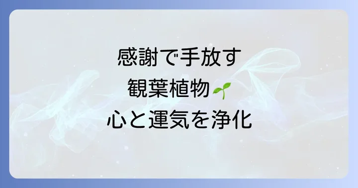 観葉植物を捨てるスピリチュアルな意味とは?運気への影響を理解する