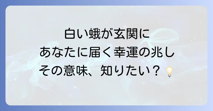 白い蛾が玄関に現れるスピリチュアルな意味とは?