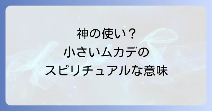 小さいムカデが持つスピリチュアルなメッセージの全体像