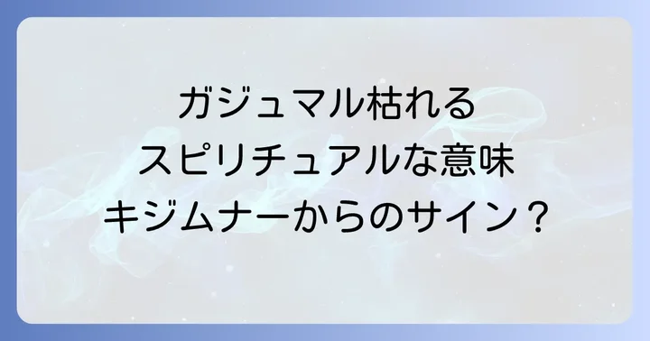 ガジュマルが枯れる物理的な原因と見分け方