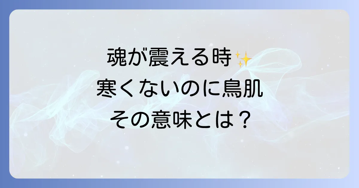 寒くないのに鳥肌が立つスピリチュアルな意味とは？魂の震えと高次元からのメッセージを徹底解説！