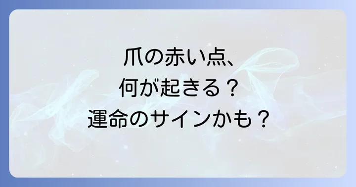 爪の赤い点からメッセージを受け取った時の過ごし方