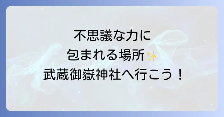 武蔵御嶽神社が持つスピリチュアルなご利益とエネルギー