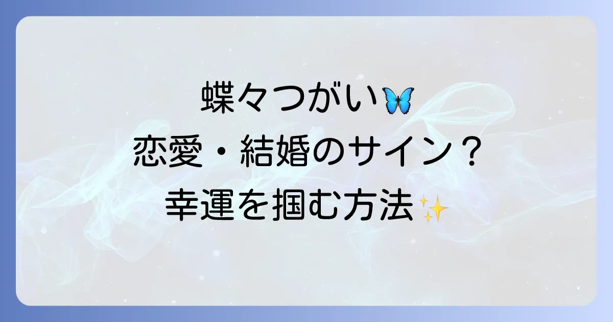 蝶々 つがい スピリチュアルな意味とは？恋愛・結婚・幸運のサインを徹底解説
