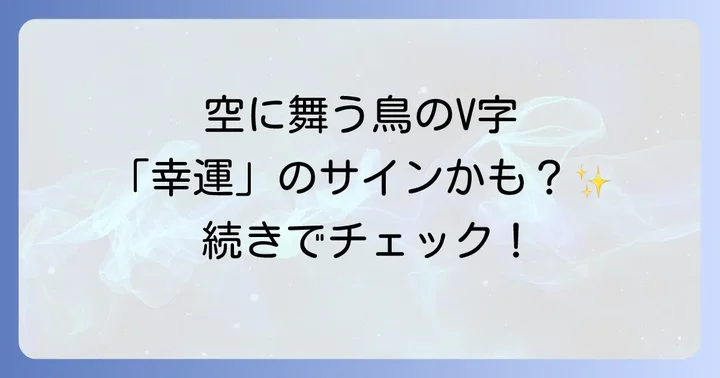 渡り鳥のV字飛行が持つスピリチュアルな意味