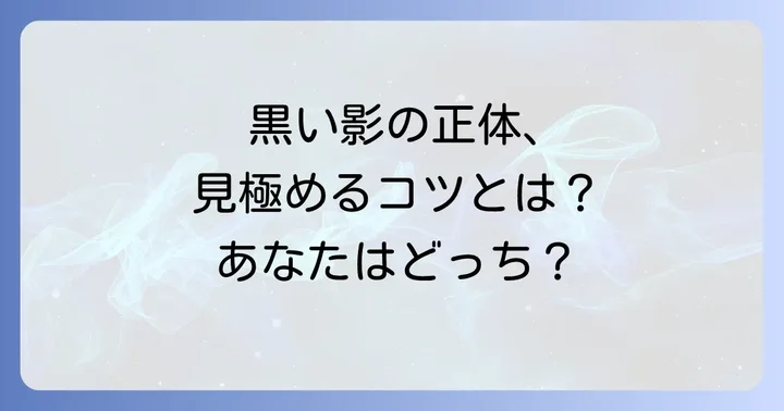あなたが見る黒い影の正体を見極めるコツ