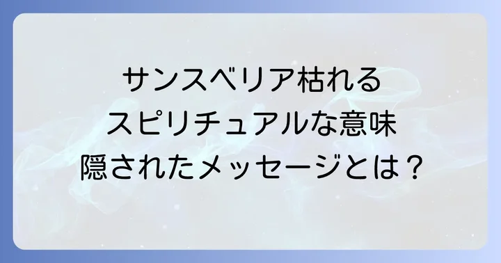 サンスベリアが枯れるのはなぜ？まずは物理的な原因を知ろう