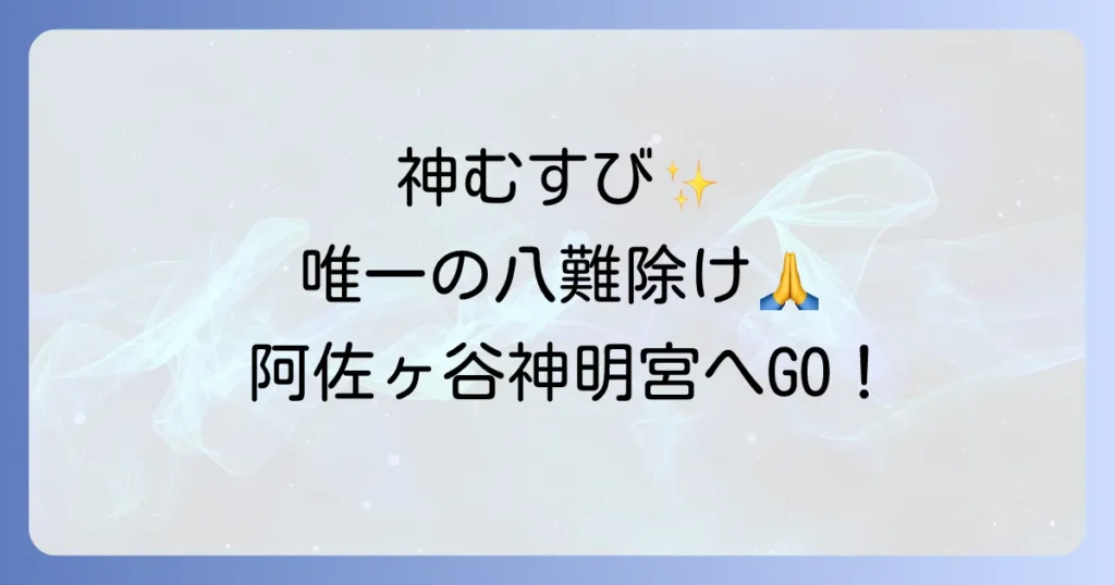 阿佐ヶ谷神明宮のスピリチュアルなご利益を徹底解説！唯一の「八難除け」と「神むすび」の魅力
