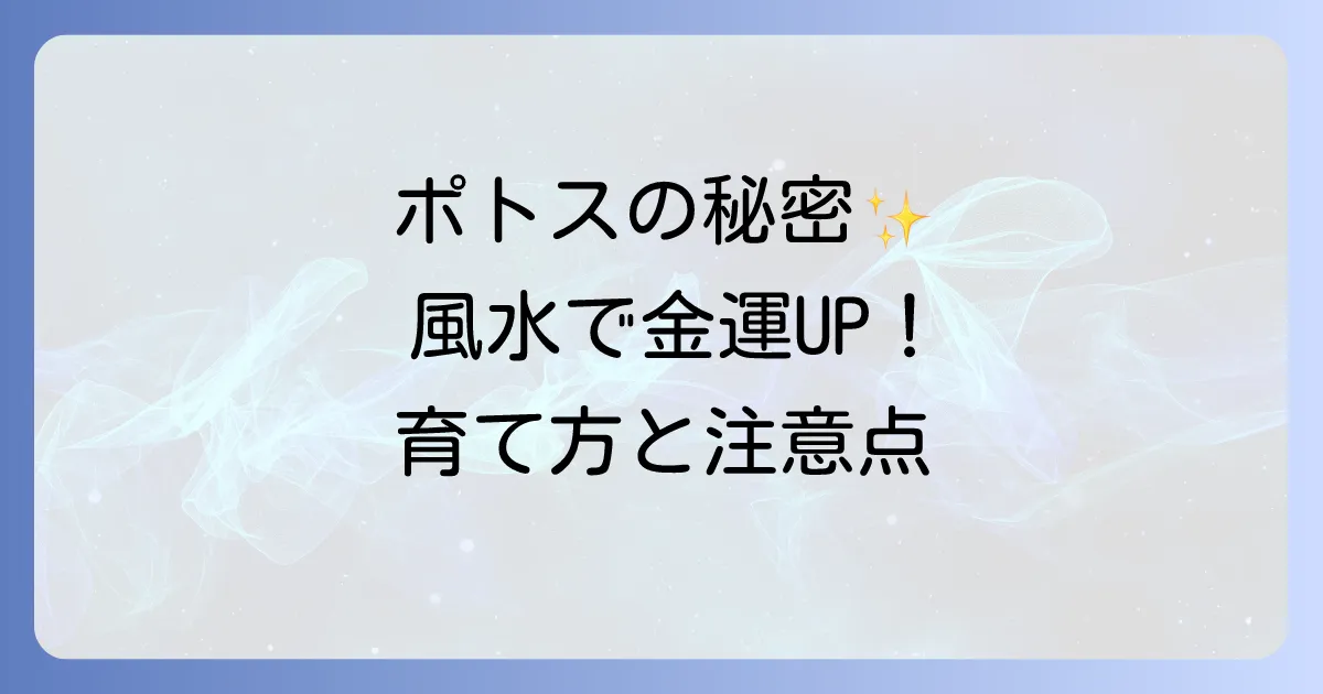 ポトスのスピリチュアルな意味と風水効果を徹底解説！運気を上げる置き場所と枯れるサイン、毒性の注意点