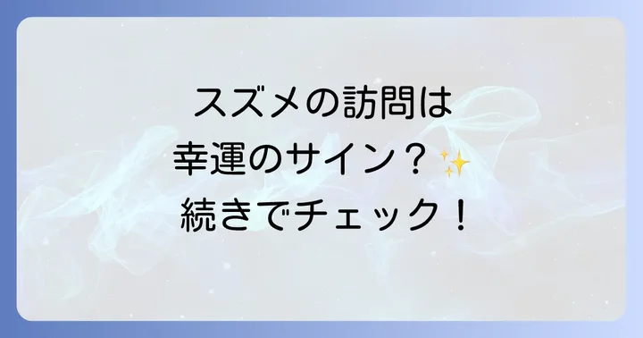 スズメがベランダに来た時に意識したいこと