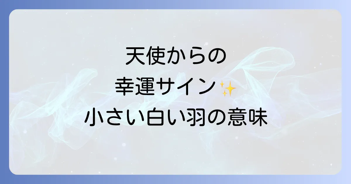 小さい白い羽スピリチュアル意味を徹底解説！天使が伝える幸運のサインとは