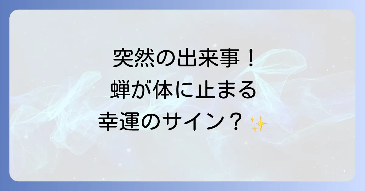 蝉が体に止まるスピリチュアルな意味を徹底解説!幸運のサインと転機のメッセージ