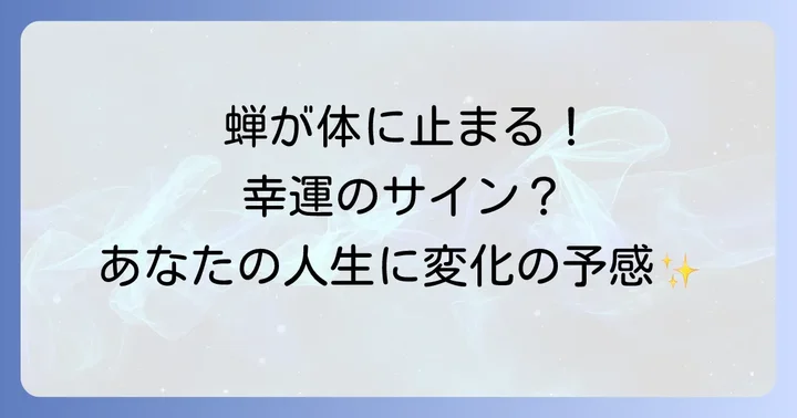 蝉が体に止まるスピリチュアルな意味とは?基本的な解釈