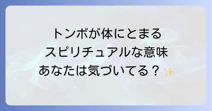 【色別】トンボが体にとまるスピリチュアルな意味