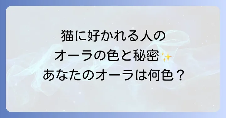 猫に好かれる人スピリチュアルなオーラの色と意味