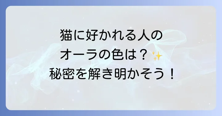 猫に好かれる人が持つスピリチュアルな特徴