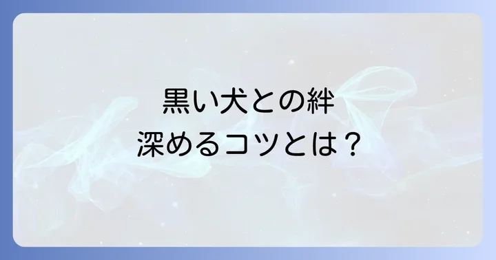 黒い犬とのスピリチュアルな絆を深めるコツ