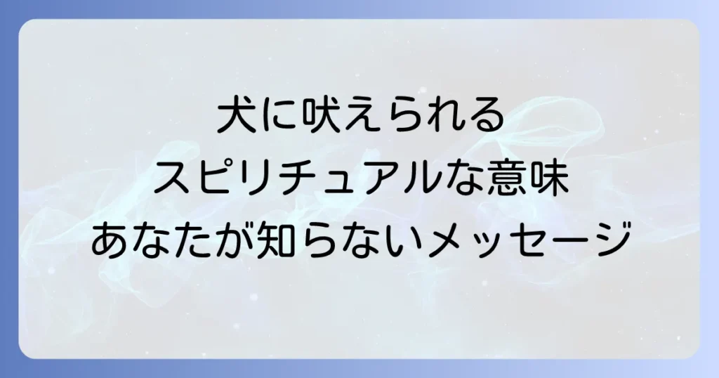 犬に吠えられる人のスピリチュアルな意味を徹底解説！犬が伝える警告とあなたの内面