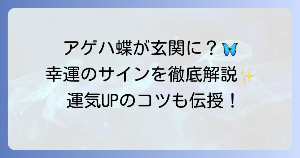 アゲハ蝶がスピリチュアルな玄関に現れる意味を徹底解説！幸運のサインと運気を高める方法
