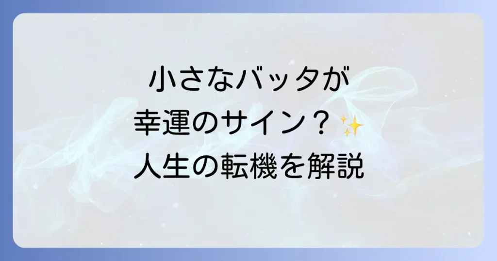 小さいバッタのスピリチュアルな意味とは？幸運のサインと人生の転機を徹底解説