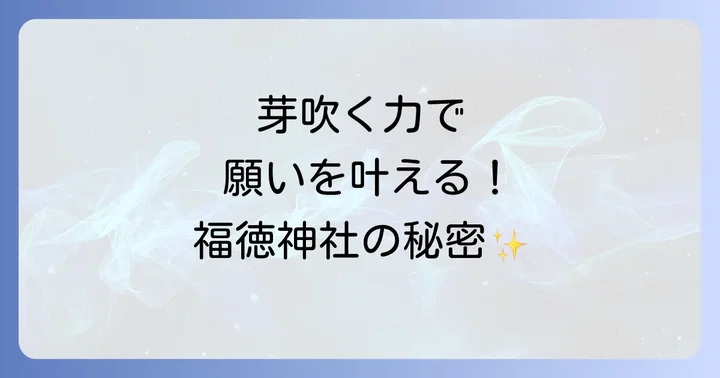 福徳神社とは？歴史と現代に息づくスピリチュアルな魅力
