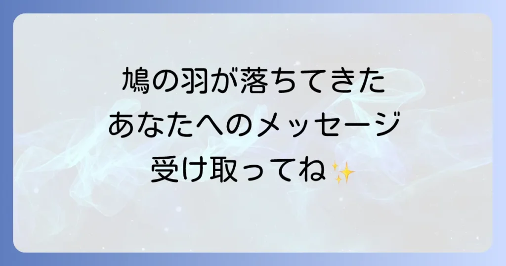 鳩の羽が落ちているスピリチュアルな意味を徹底解説！あなたへのメッセージ