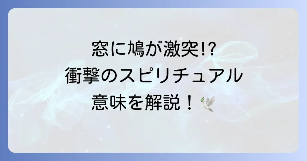 鳩が窓にぶつかるスピリチュアルな意味を徹底解説！隠されたメッセージと対処法