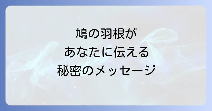 鳩の羽根を見つけた状況が伝えるスピリチュアルメッセージ