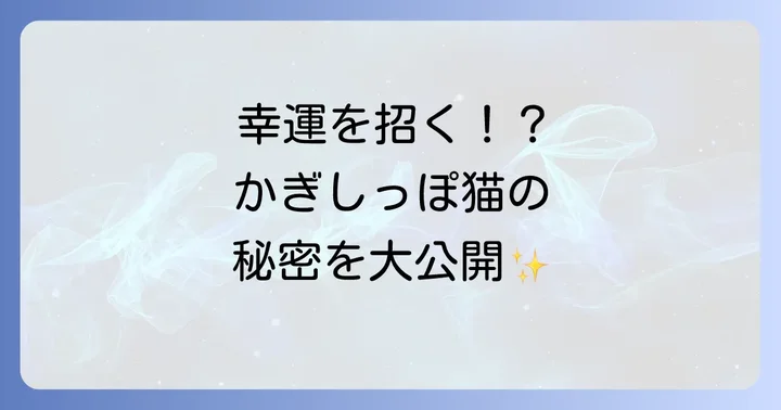 かぎしっぽ猫の基本的な特徴と種類