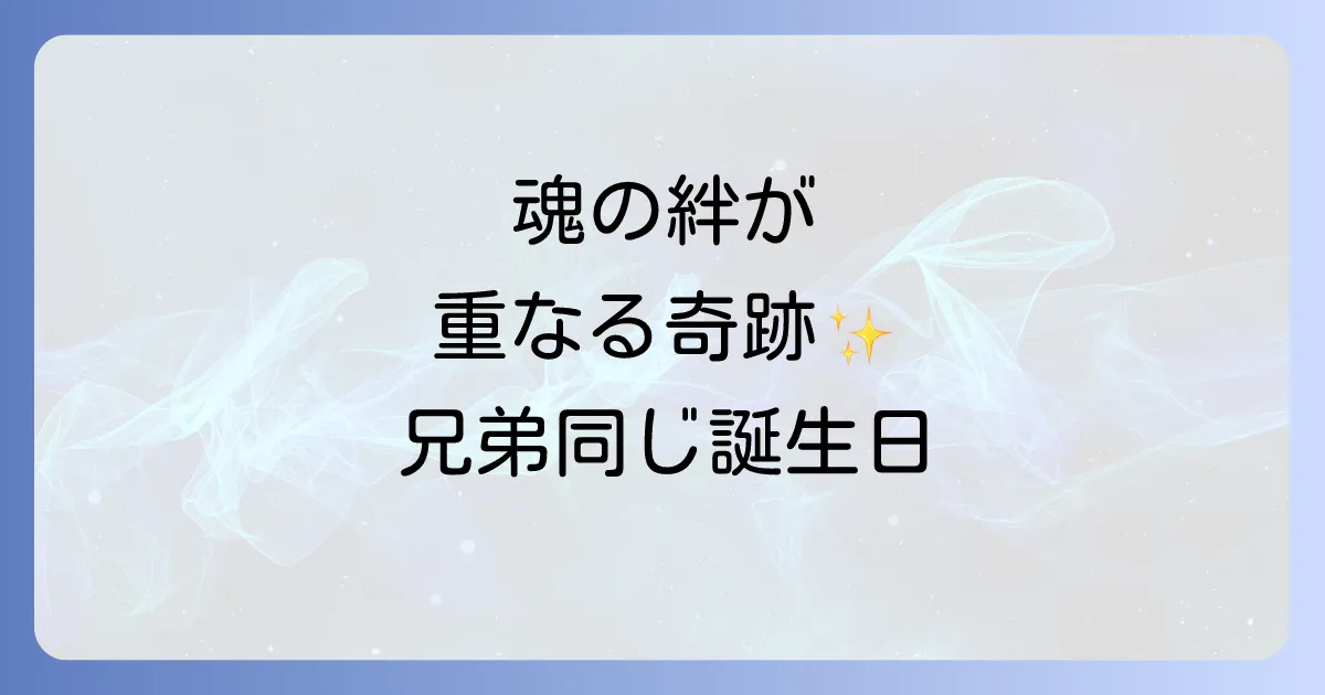 兄弟が同じ誕生日スピリチュアルな意味を徹底解説!魂の絆と運命の繋がり