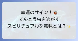 てんとう虫を逃がすスピリチュアルな意味とは？幸運を呼び込むメッセージと行動を徹底解説