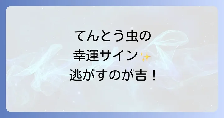 てんとう虫を大切にする心とスピリチュアルな注意点