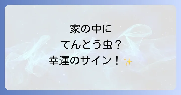 家の中の場所別!てんとう虫が伝えるスピリチュアルなメッセージ