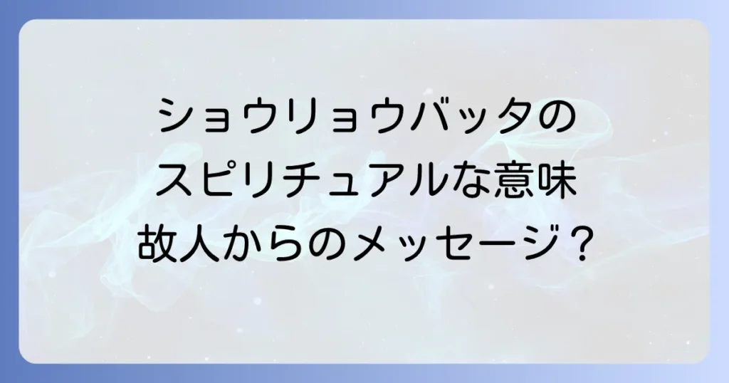 ショウリョウバッタのスピリチュアルな意味とは？故人からのメッセージや幸運のサインを徹底解説