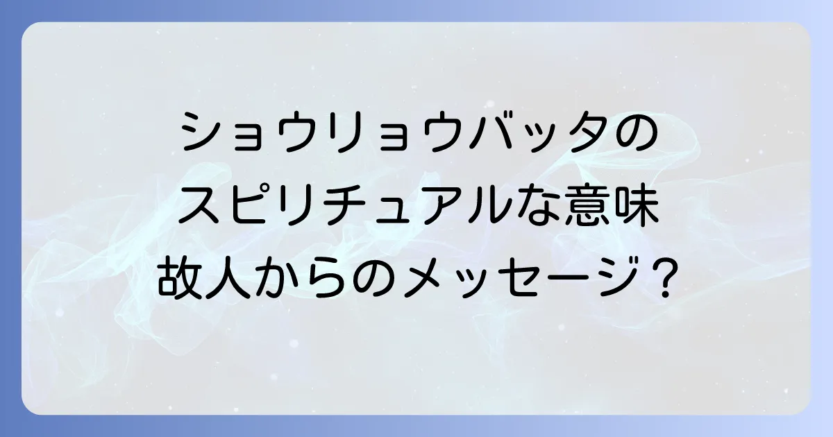 ショウリョウバッタのスピリチュアルな意味とは?故人からのメッセージや幸運のサインを徹底解説