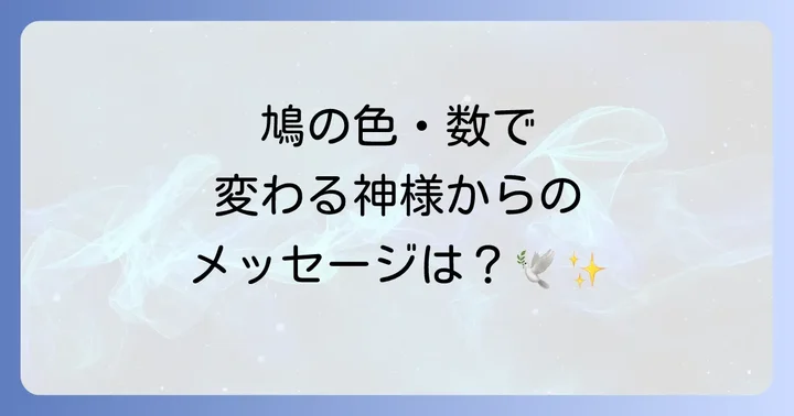 鳩の色や数で変わるスピリチュアルな意味