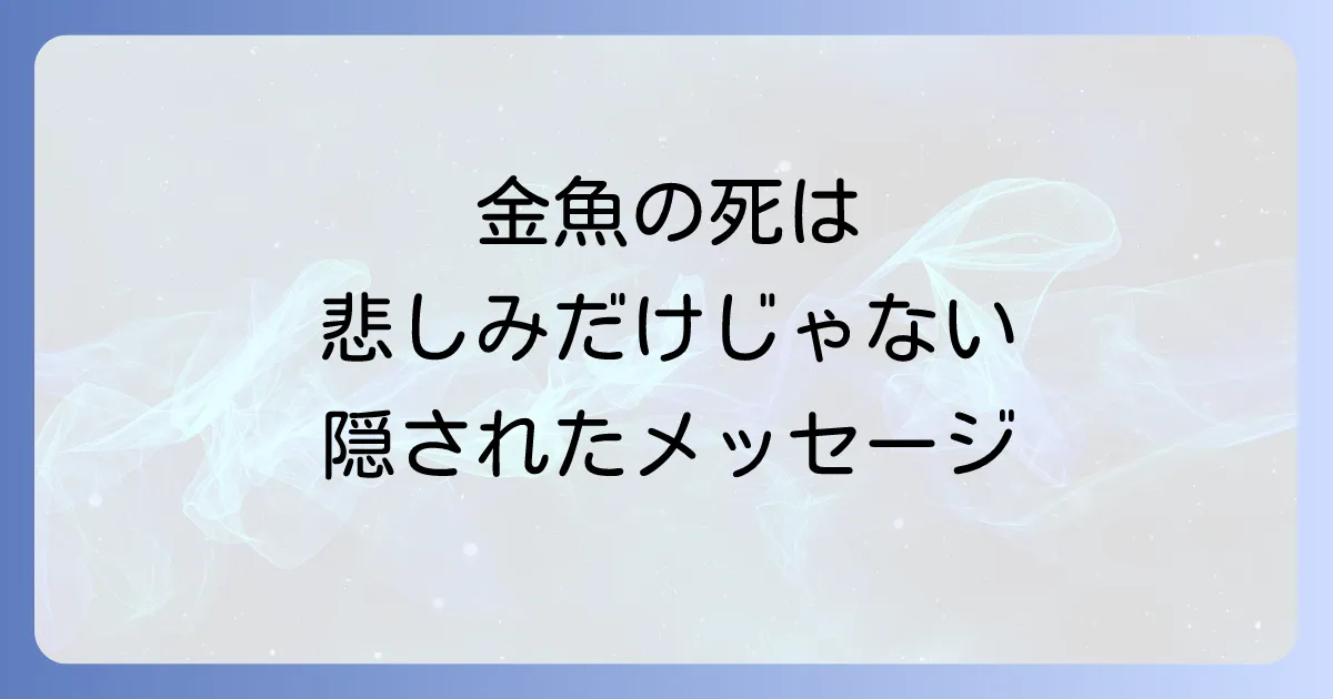 金魚の死のスピリチュアル意味を徹底解説!悲しみを乗り越えるメッセージと心のケア